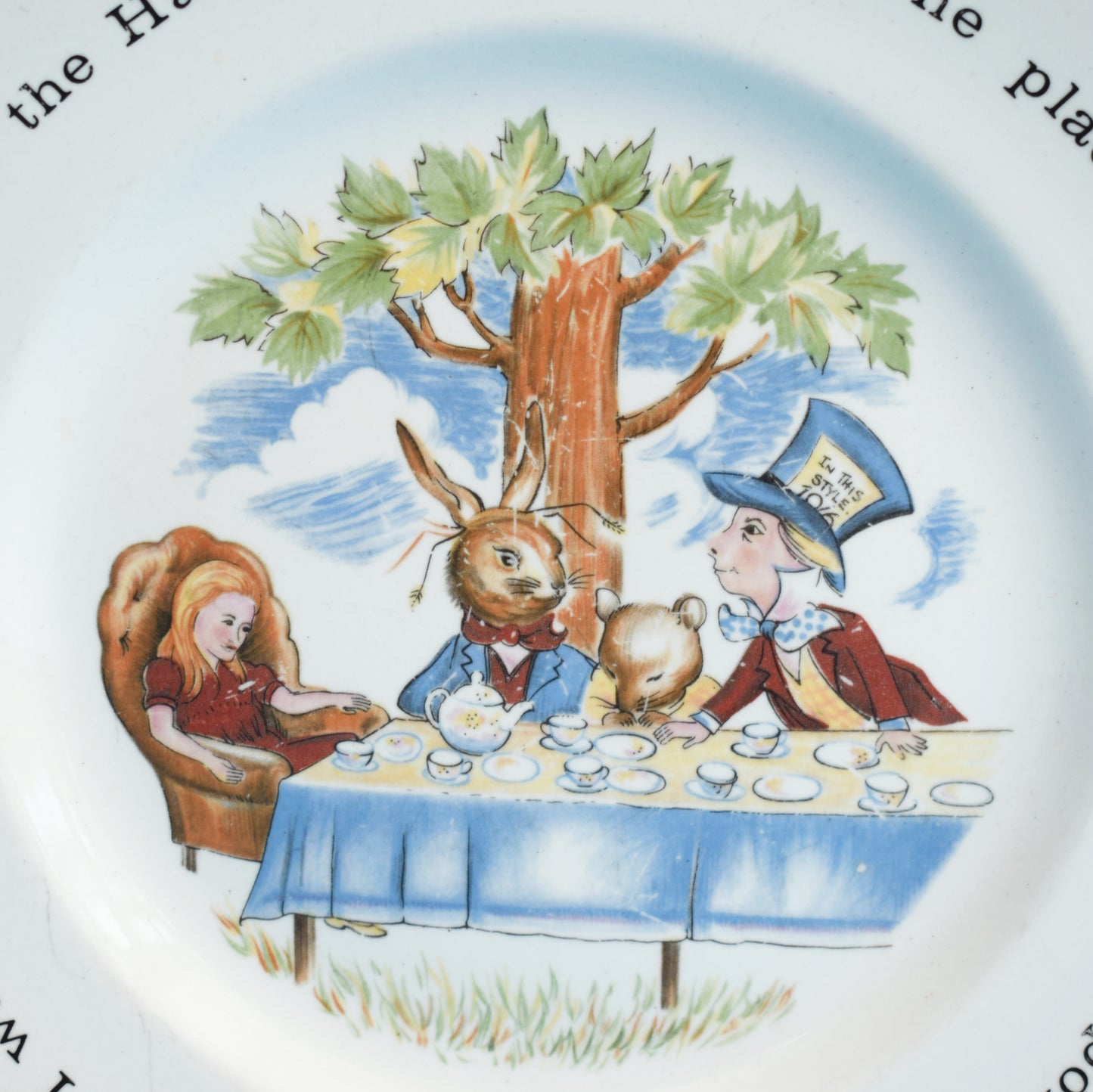 Vintage 1980s Johnson Bros Plate - Alice In Wonderland