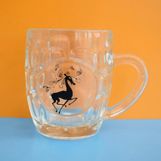 Vintage 1960s Stag Glass Tankard - Christmas by Vintage