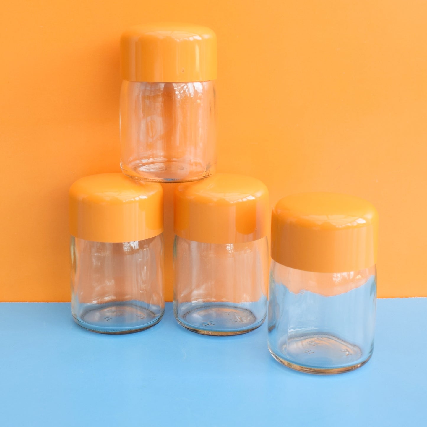 Vintage 1970s Space Age Glass/ Plastic Jars