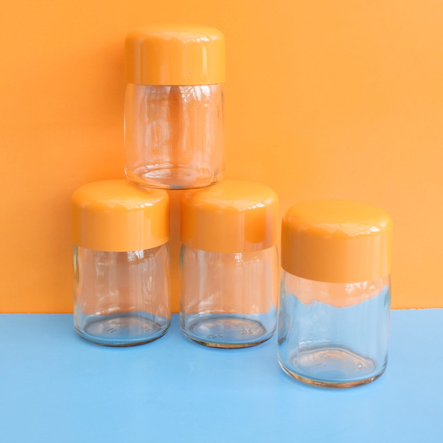 Vintage 1970s Space Age Glass/ Plastic Jars by Pineapple Retro