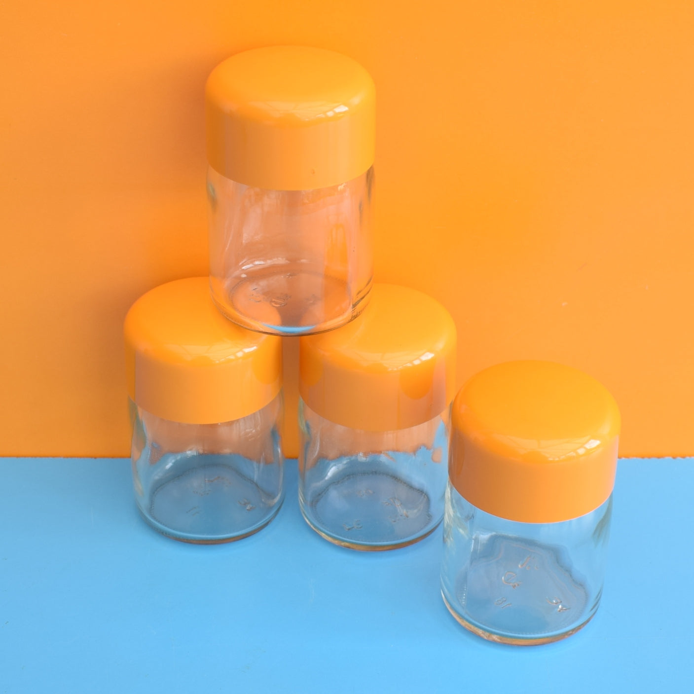 Vintage 1970s Space Age Glass/ Plastic Jars by Pineapple Retro