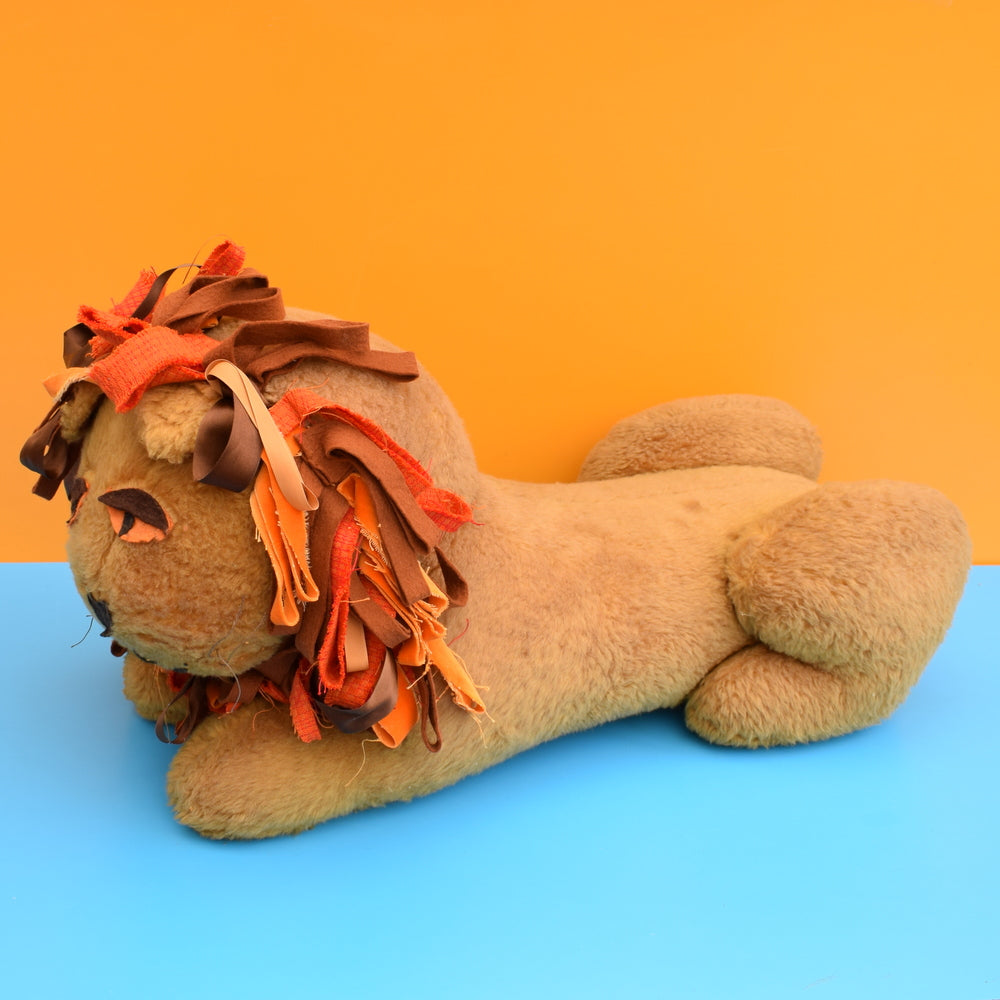 Vintage 1970s Large Fluffy Lion Toy - Handmade