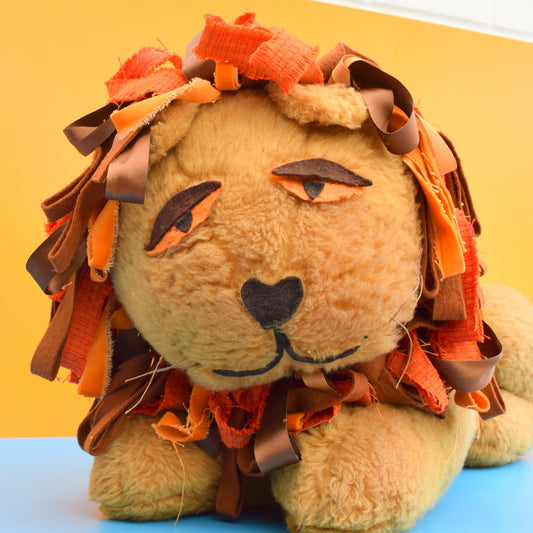 Vintage 1970s Large Fluffy Lion Toy - Handmade