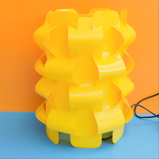 Vintage 1960s Interlocking Danish Lamp - Yellow Plastic by Pineapple Retro