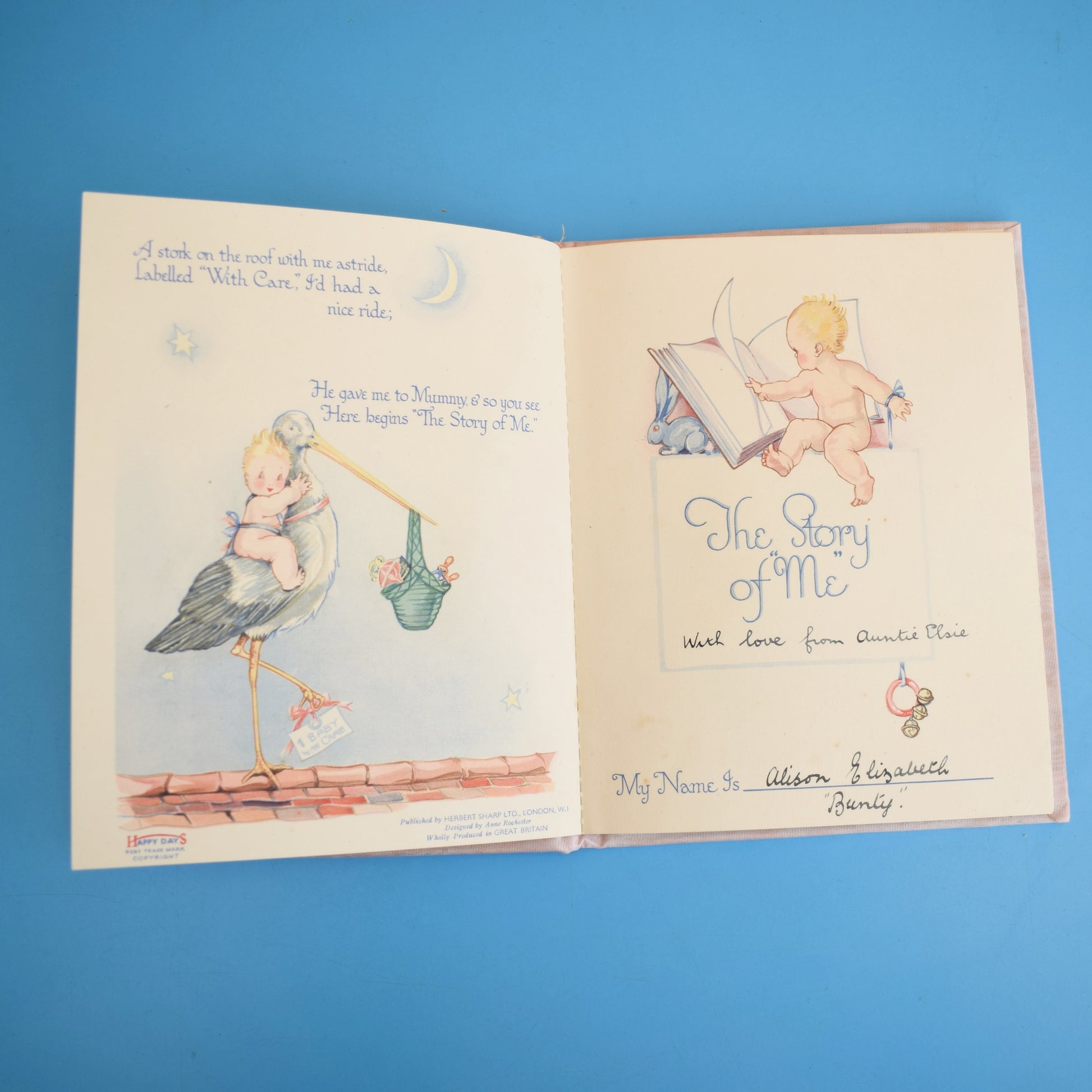 Vintage 1930s Baby Record Book Stunning Illustrations