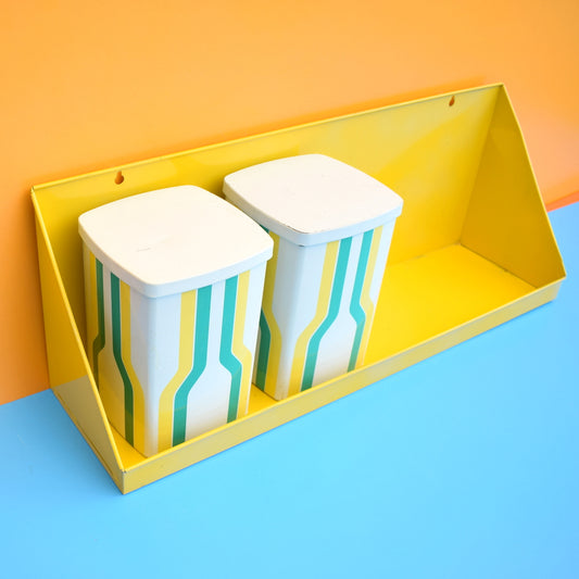 Vintage 1960s Metal Display Shelf - Worcester Ware - Yellow