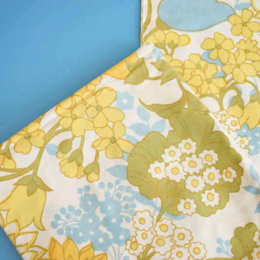 Vintage 1960s Pillowcases - Olive & Blue by Vintage