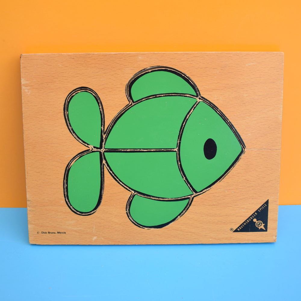 Vintage 1980s Dick Bruna Wooden Puzzle - Fish