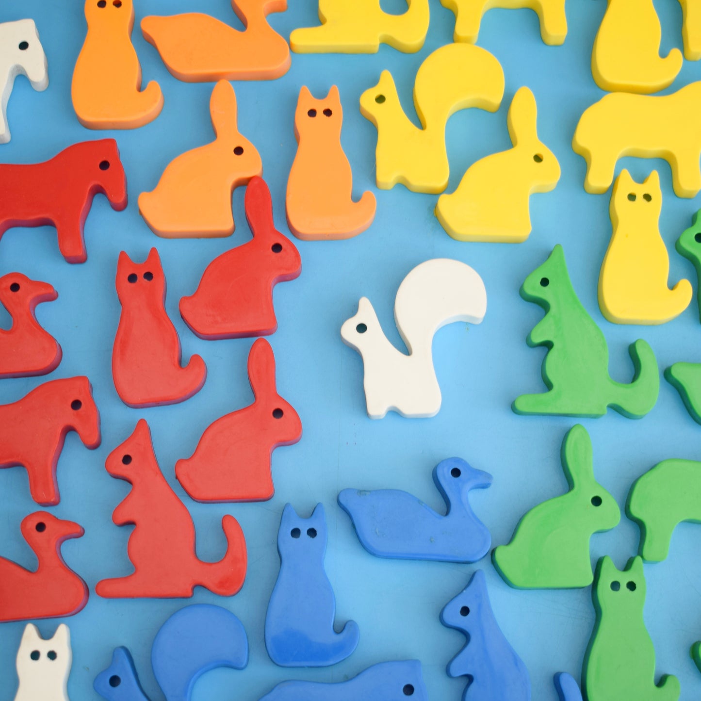Vintage 1970s Plastic Animal Shapes/ Toy - Crafty by Pineapple Retro