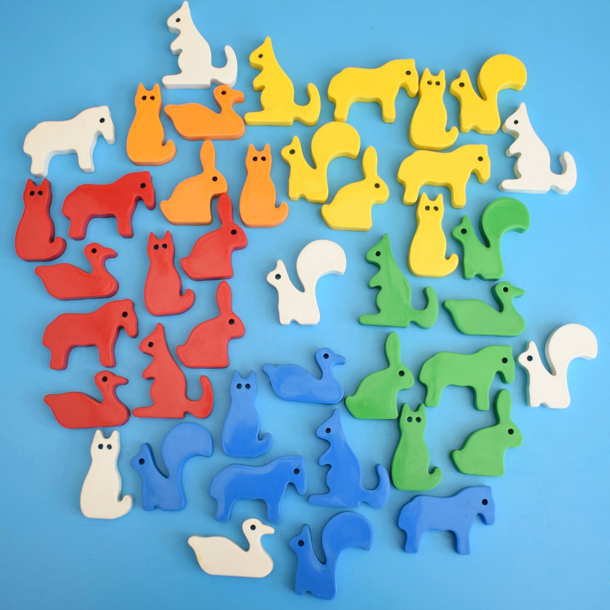 Vintage 1970s Plastic Animal Shapes/ Toy - Crafty by Pineapple Retro