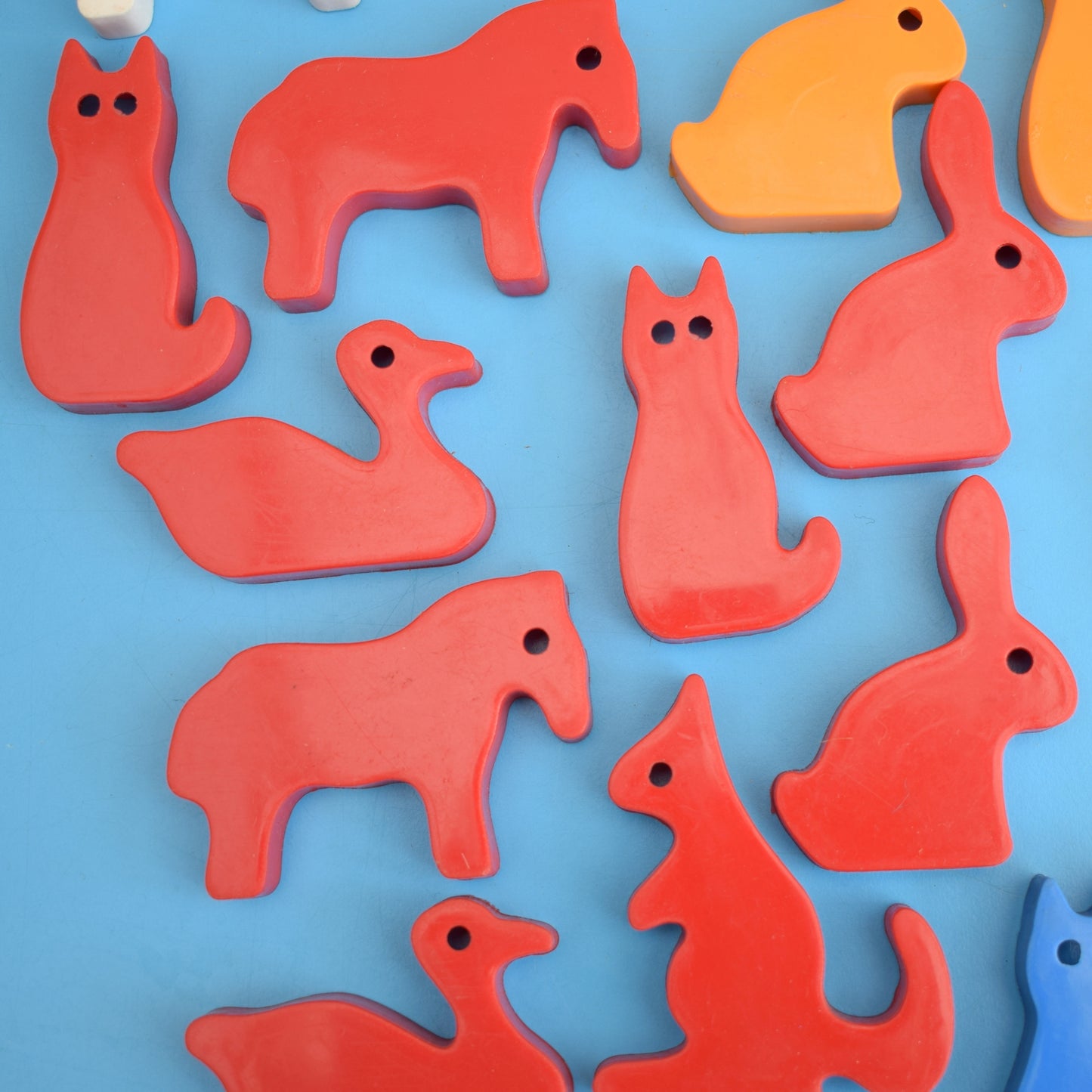 Vintage 1970s Plastic Animal Shapes/ Toy - Crafty by Pineapple Retro
