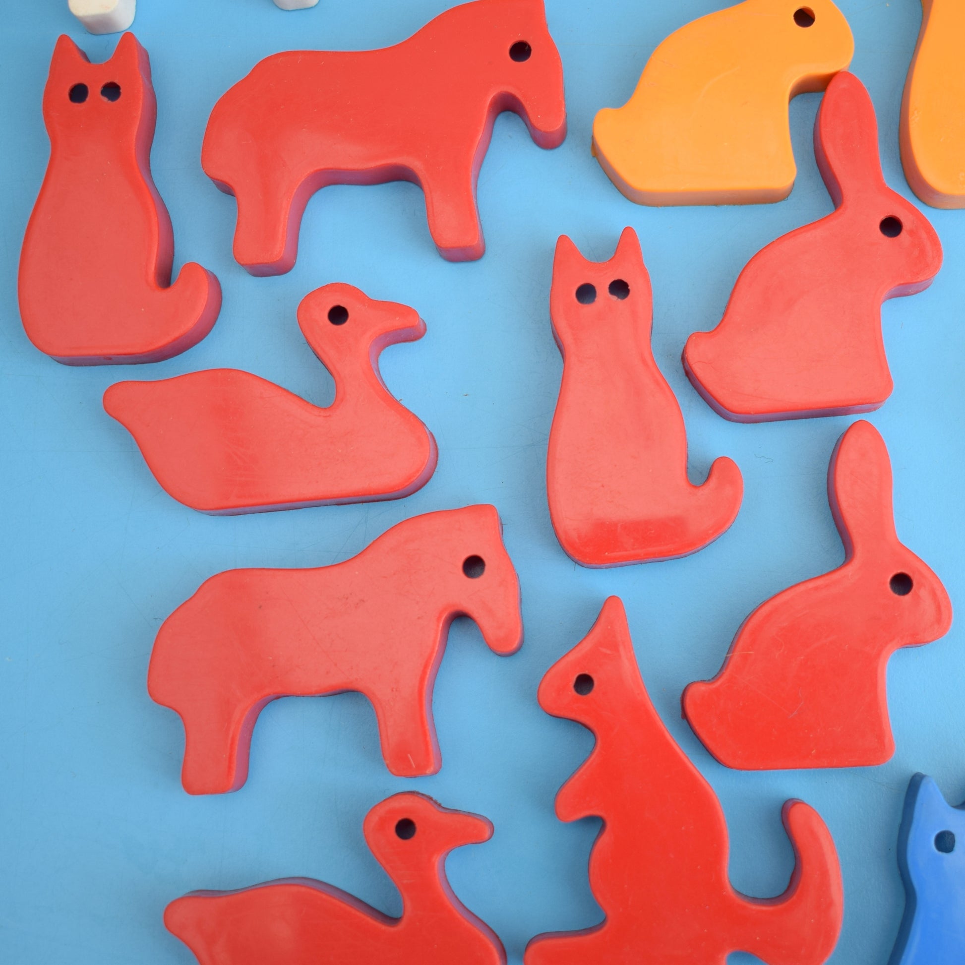 Vintage 1970s Plastic Animal Shapes/ Toy - Crafty by Pineapple Retro