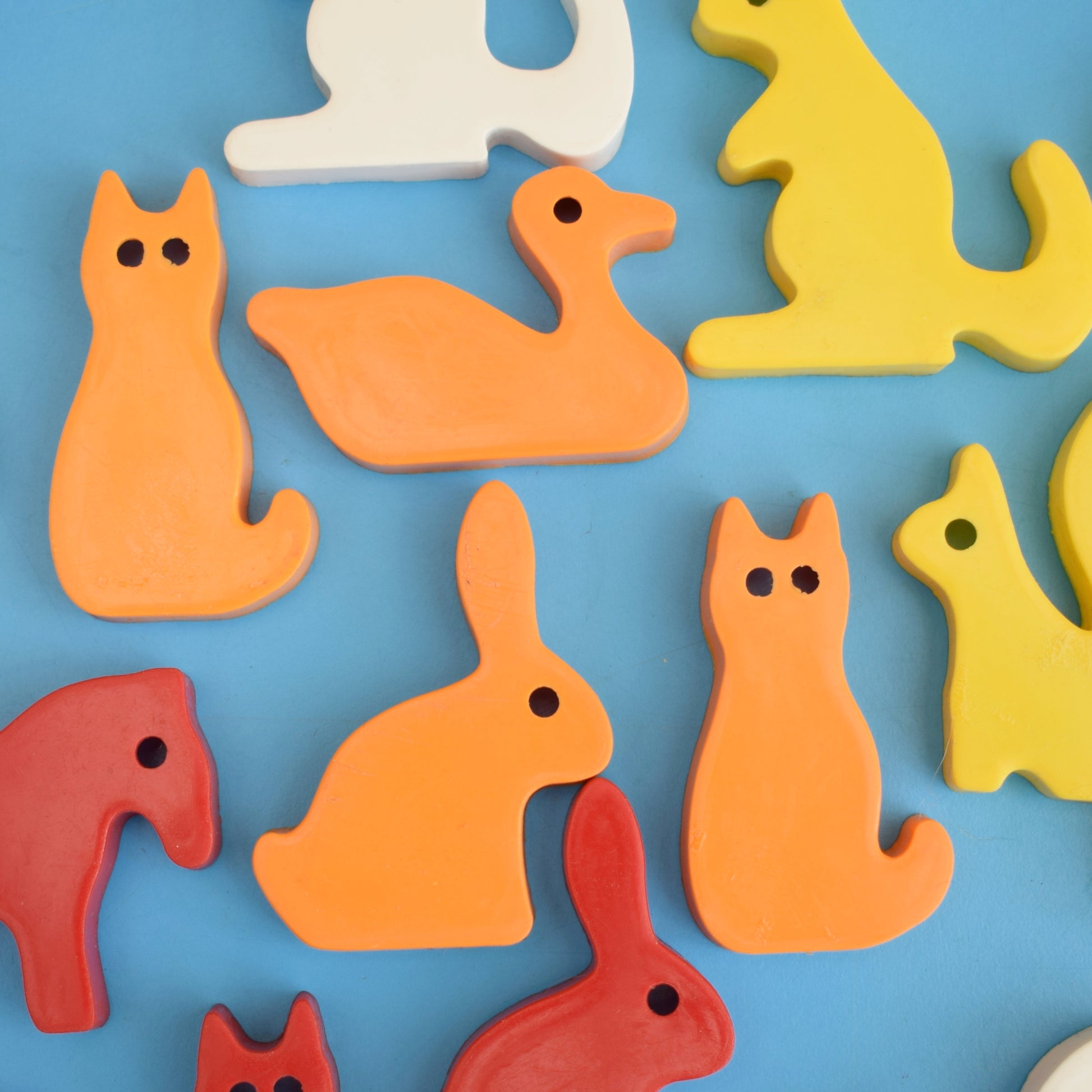 Vintage 1970s Plastic Animal Shapes/ Toy - Crafty by Pineapple Retro