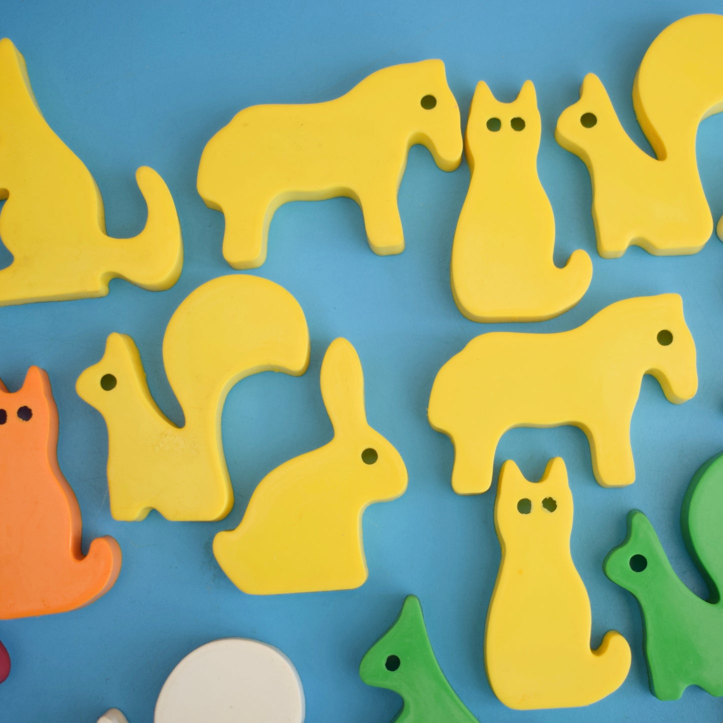 Vintage 1970s Plastic Animal Shapes/ Toy - Crafty by Pineapple Retro