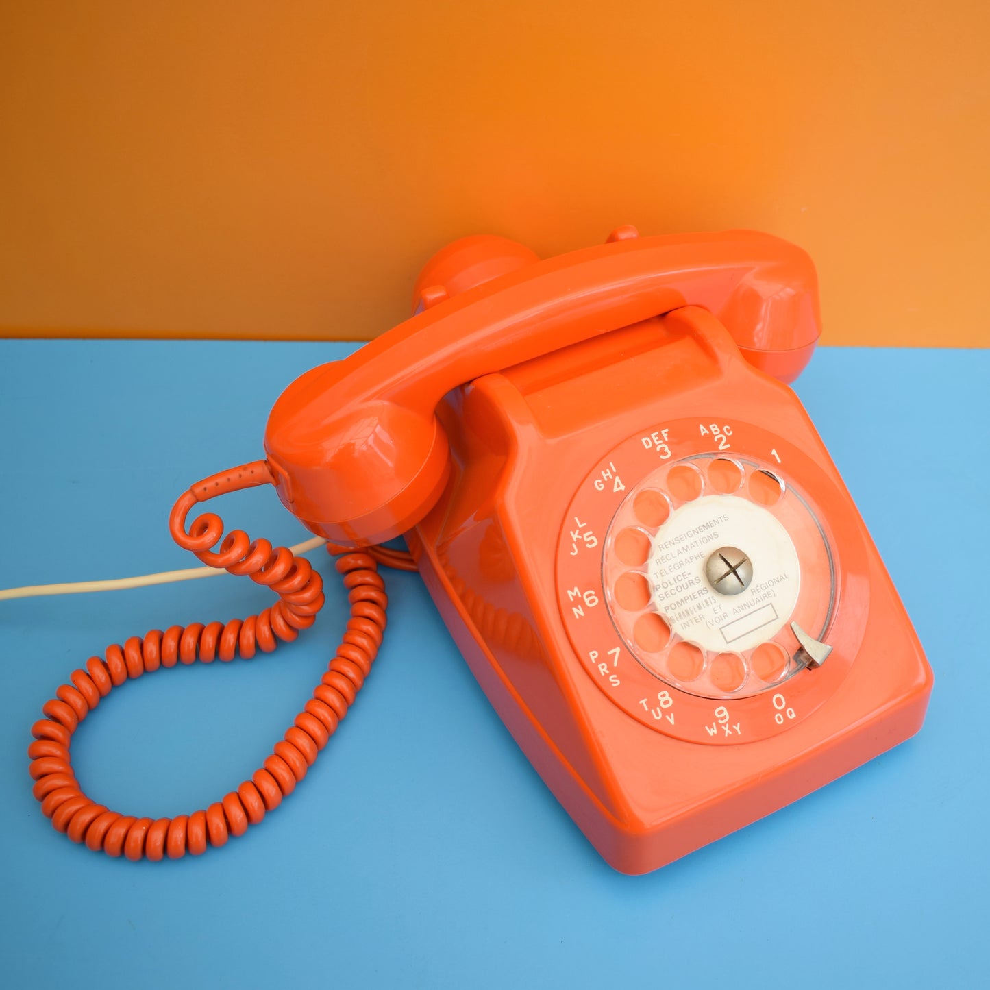 Vintage 1970s Rare French Home Phone - Fully Working - Orange
