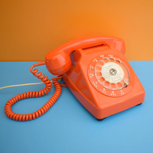 Vintage 1970s Rare French Home Phone - Fully Working - Orange by Pineapple Retro