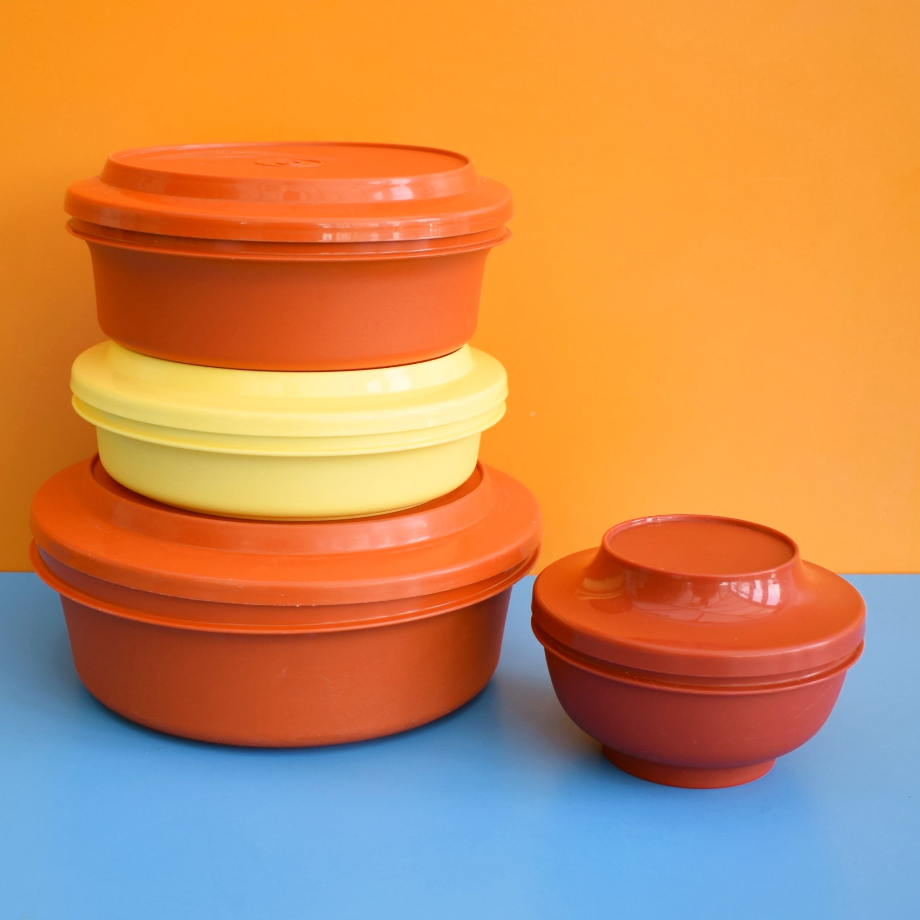 Tupperware Orange Color Vintage 1970s Tupperware Selection - Orange & Yellow – Pineapple Retro