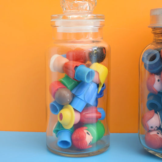 Vintage 1970s Mixed Little People Toys & Jar by Pineapple Retro
