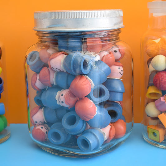 Vintage 1970s Little People Toys & Jar by Pineapple Retro