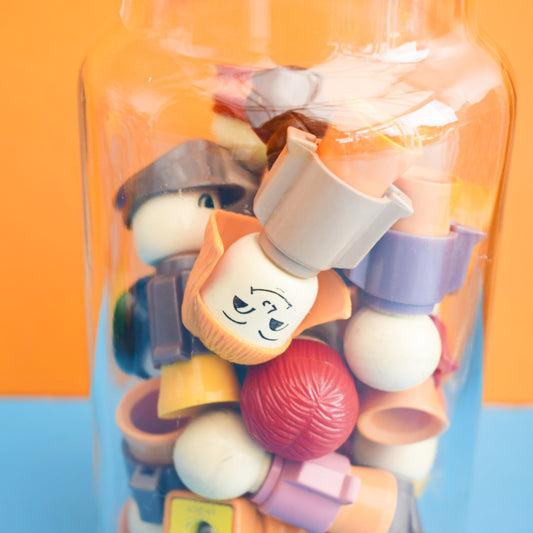 Vintage 1970s Matchbox Figures & Jar by Pineapple Retro