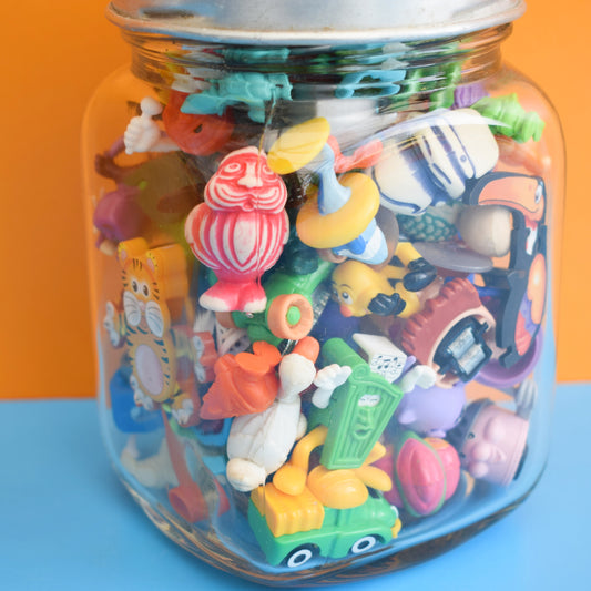 Vintage 1990s Kinder Surprise Toys & Jar by Pineapple Retro