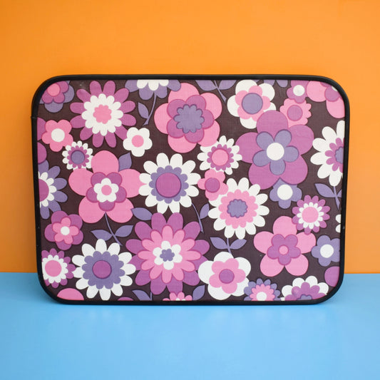 Vintage 1960s Folding Low Table - Flower Power - Purple