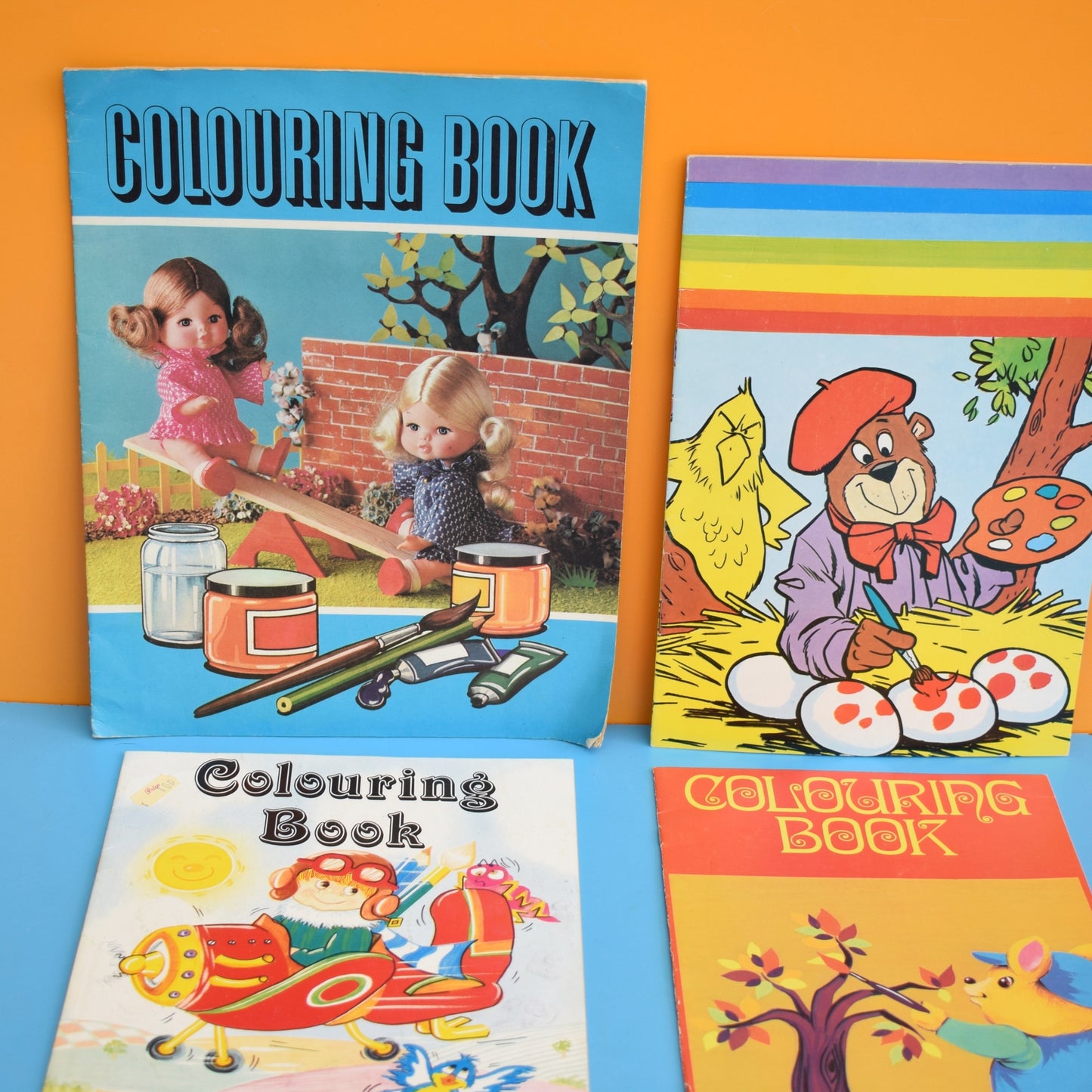Vintage 1970s Colouring Book Group by Pineapple Retro