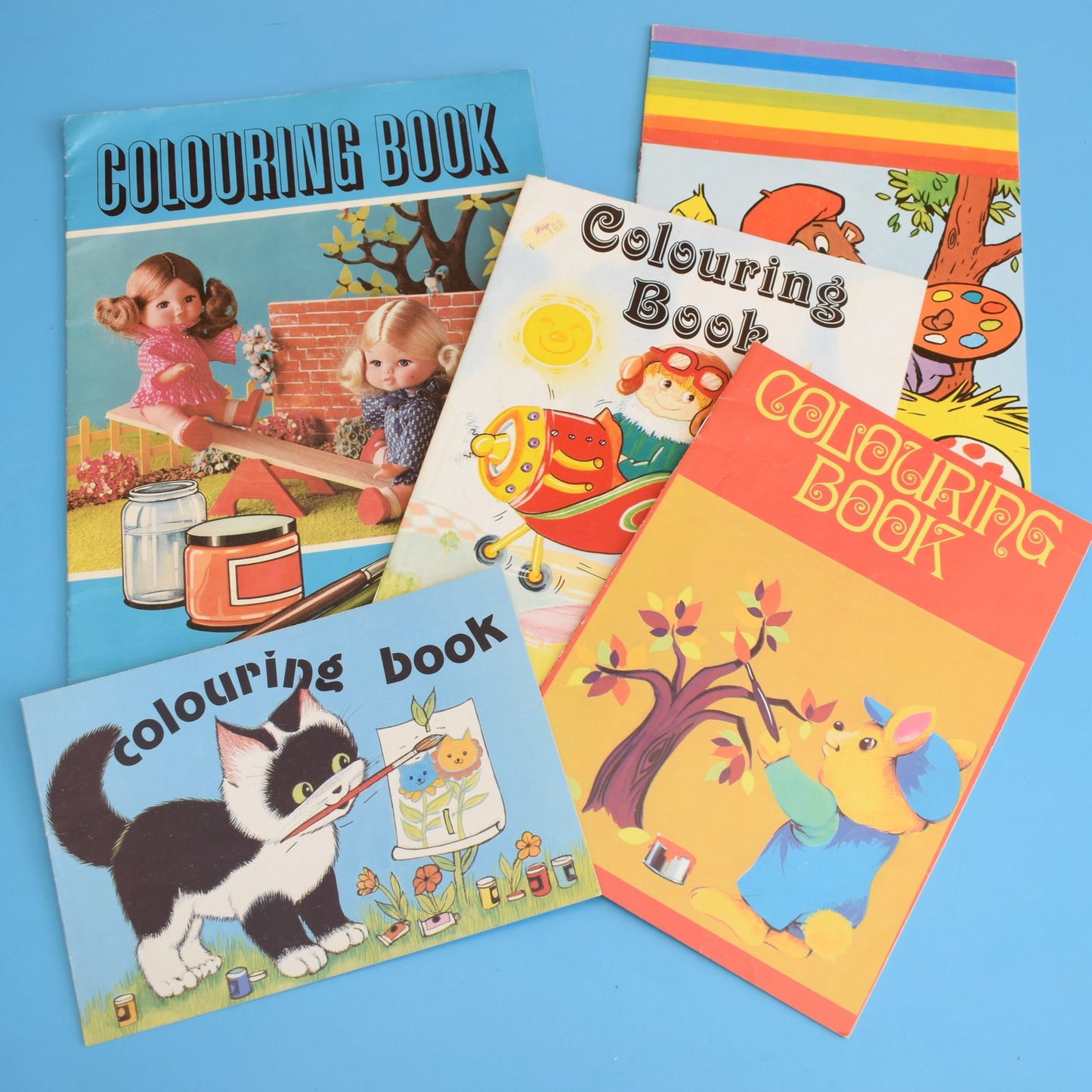 Vintage 1970s Colouring Book Group by Pineapple Retro