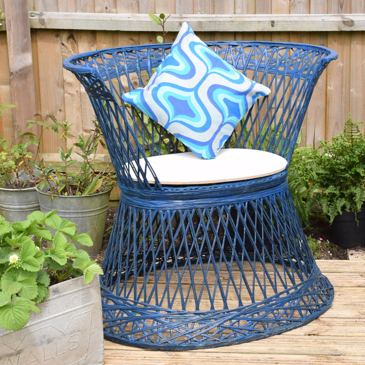 Vintage Fibreglass Strand Chair / Tub Chairs - Russell Woodard - Blue