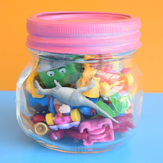 Vintage 1990s Kinder Surprise Toys & Jar . by Pineapple Retro