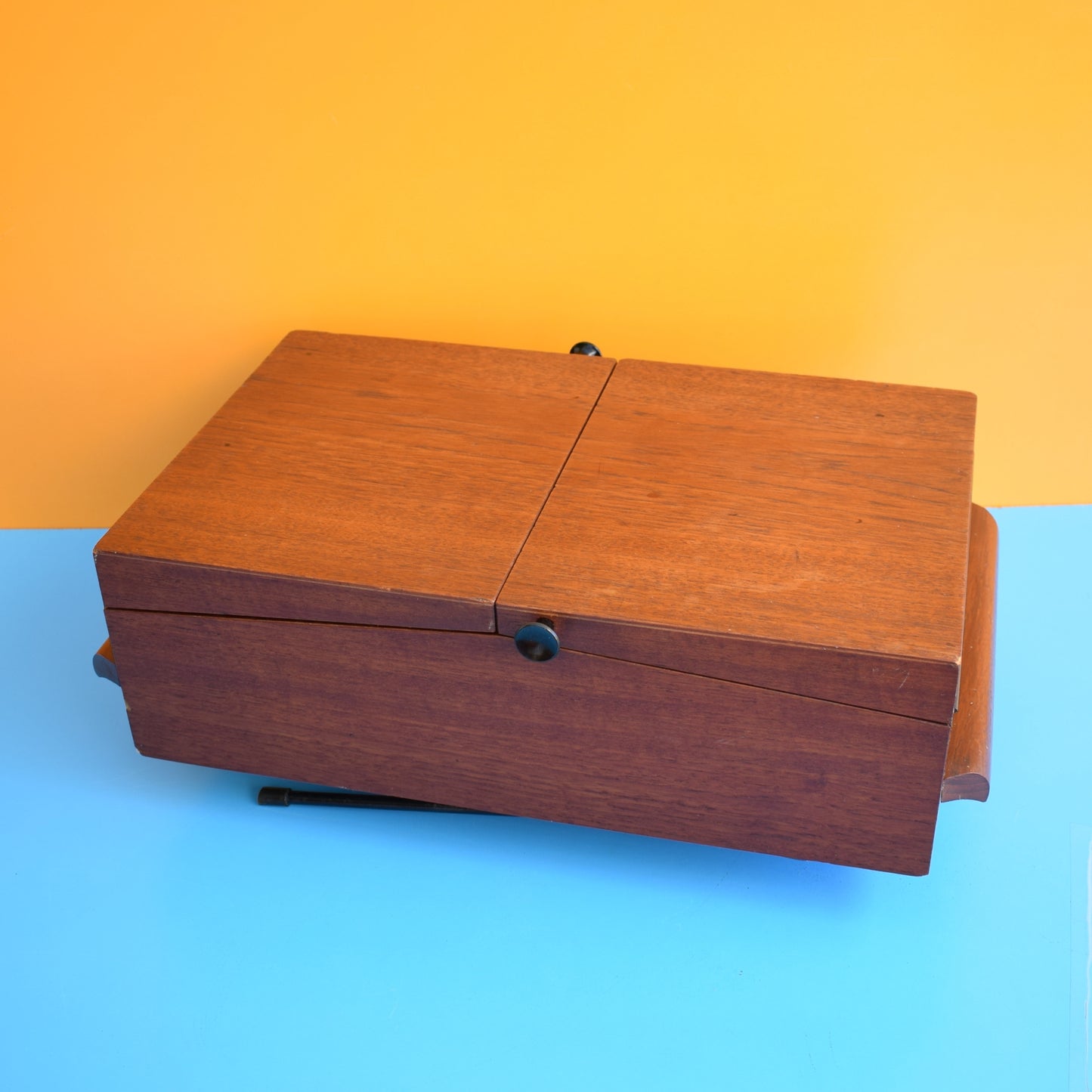 Vintage 1950s Sewing / Hobby Box - Teak
