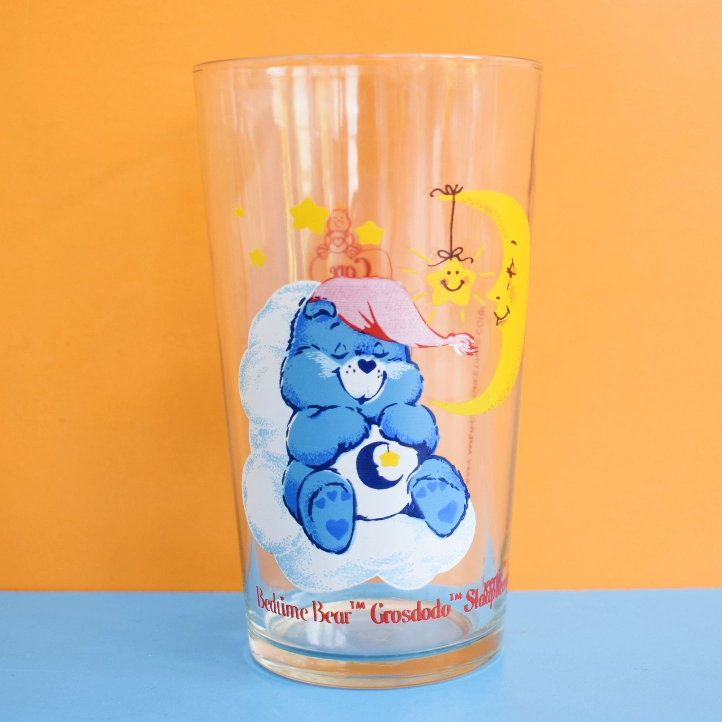 Vintage 1980s Care Bear Glass - American Greetings - Bedtime Bear