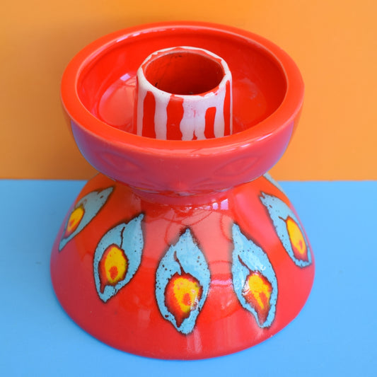 Vintage 1960s Italian Cat Candle Holder - Red by Pineapple Retro