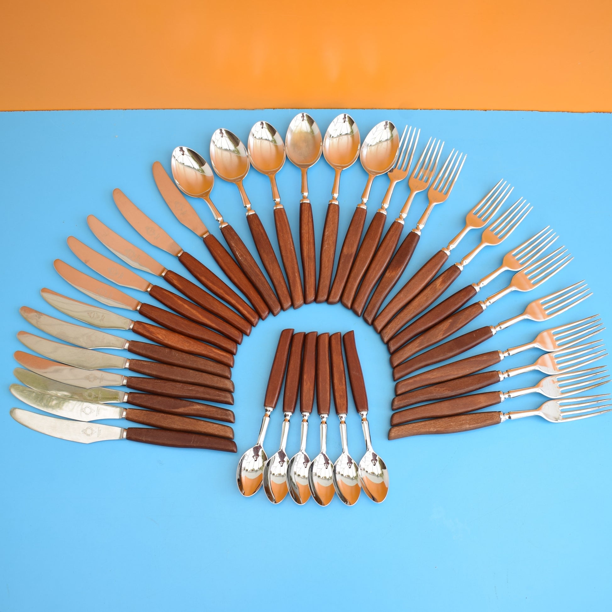 Vintage 1960s Teak Glosswood Cutlery Set by Vintage