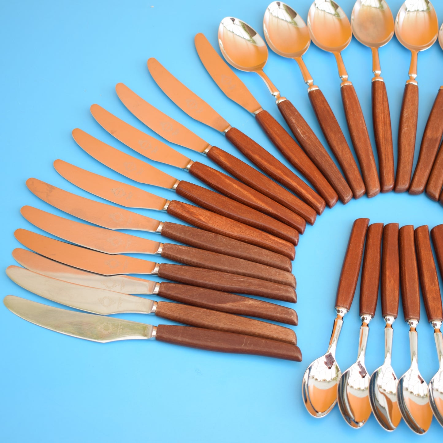 Vintage 1960s Teak Glosswood Cutlery Set