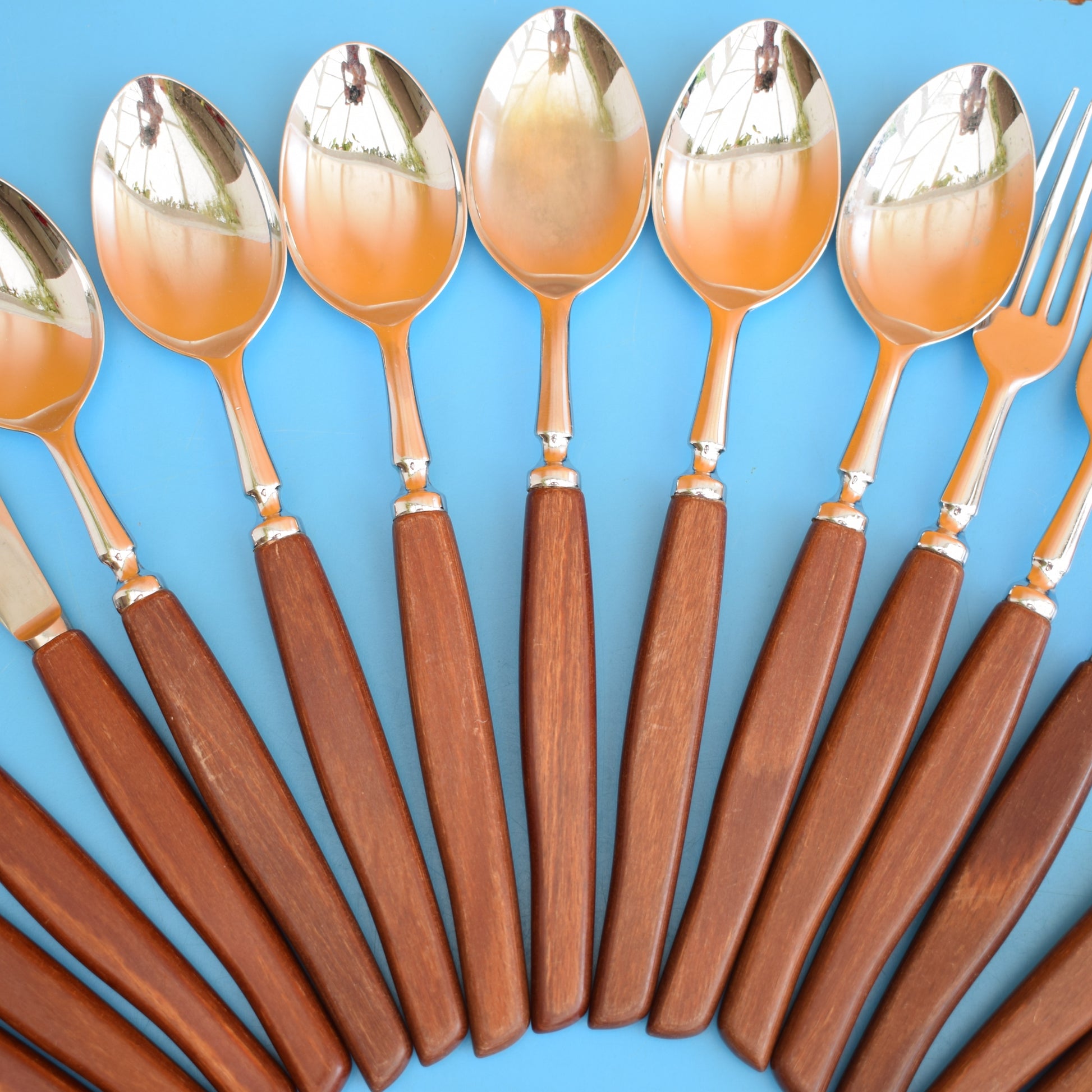 Vintage 1960s Teak Glosswood Cutlery Set by Vintage