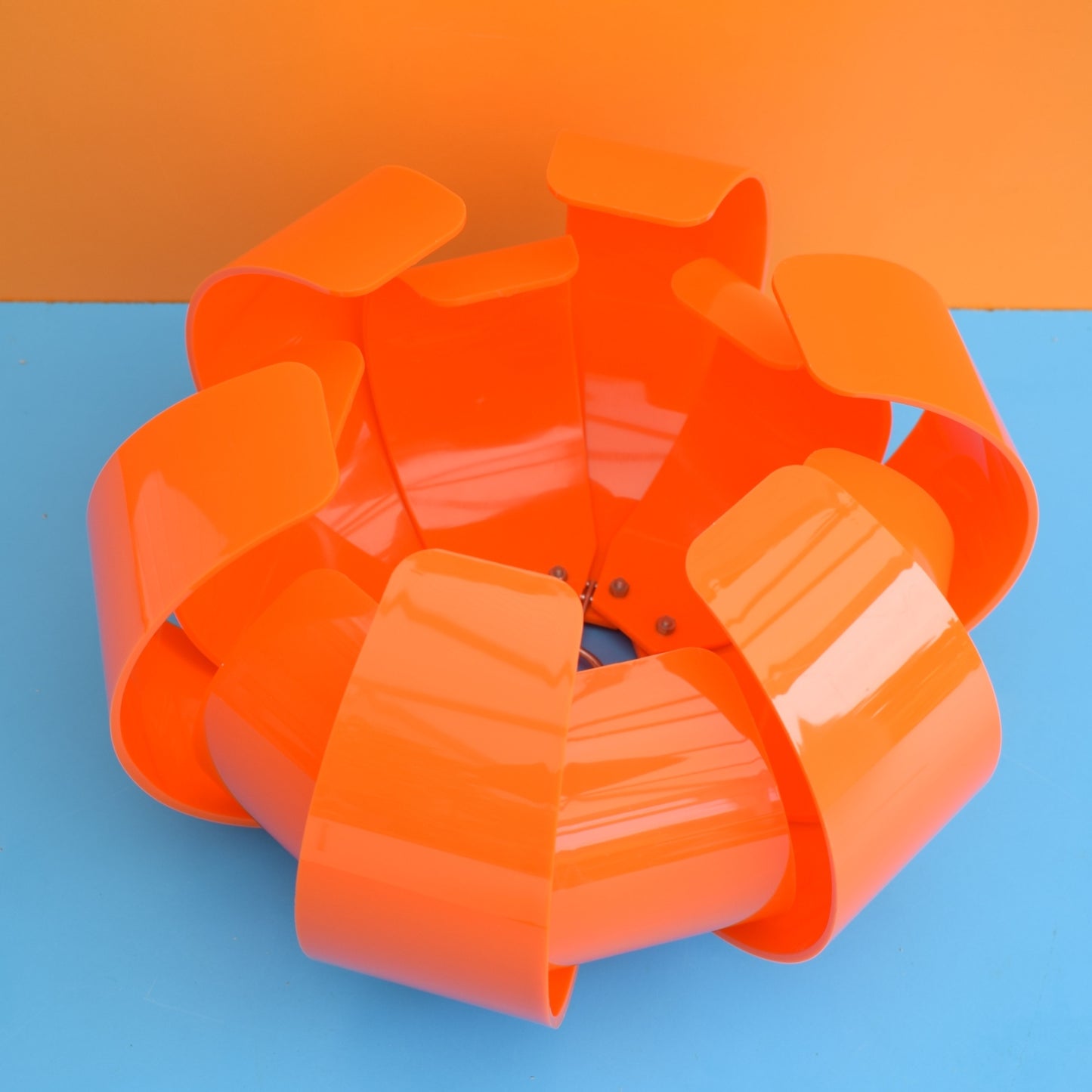 Vintage 1960s Large Perspex Lotus Light - Orange by Pineapple Retro