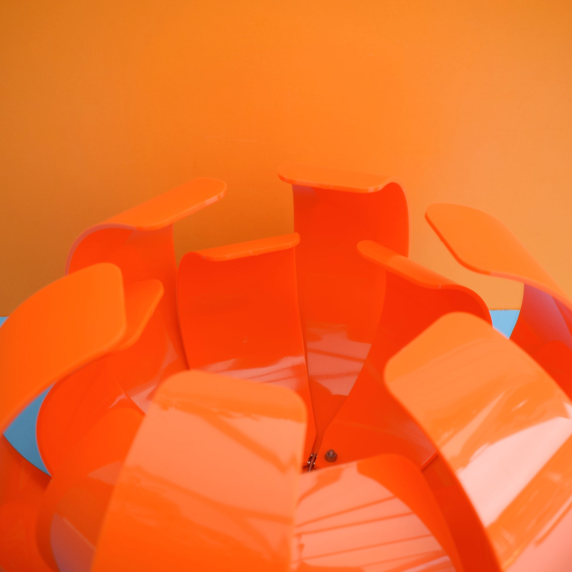 Vintage 1960s Large Perspex Lotus Light - Orange by Pineapple Retro