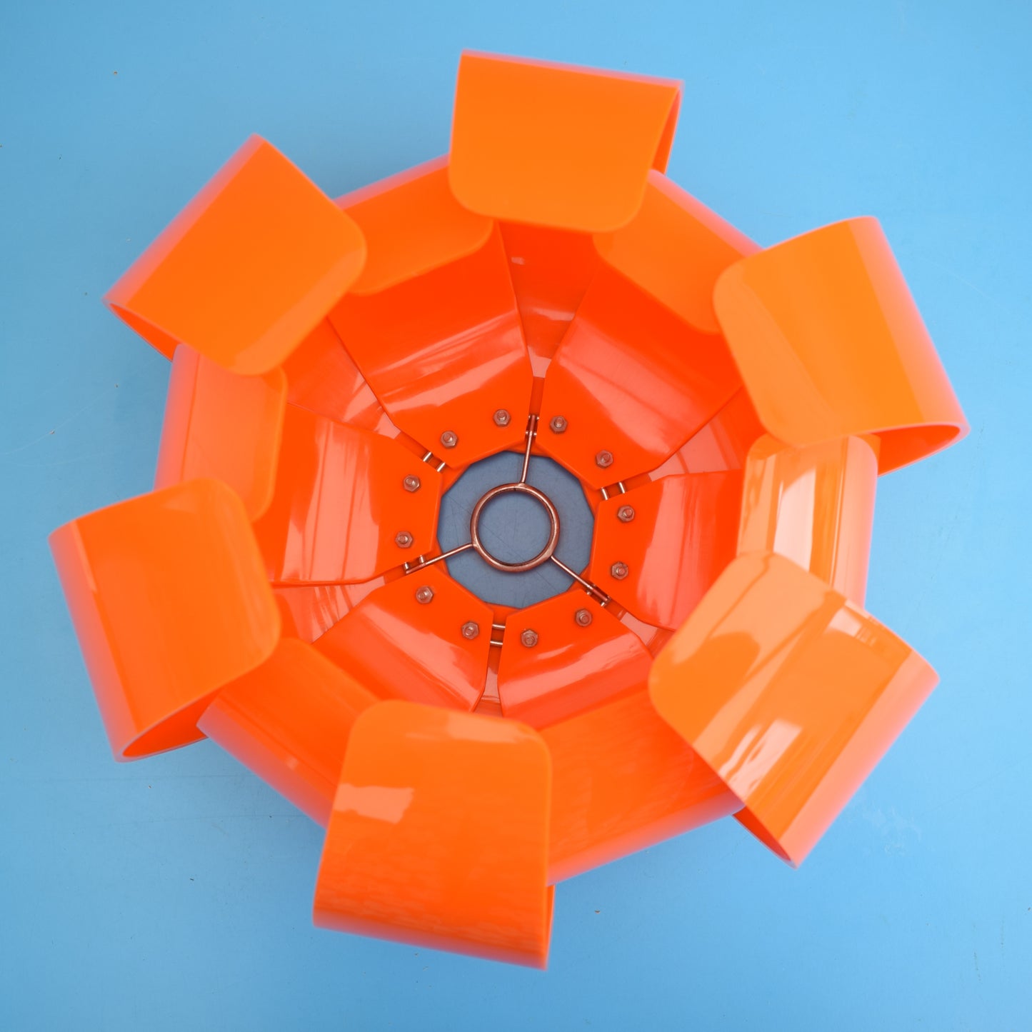 Vintage 1960s Large Perspex Lotus Light - Orange by Pineapple Retro