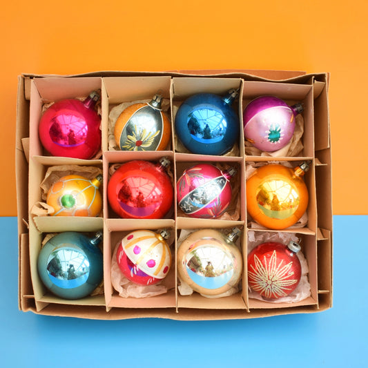 Vintage 1960s Glass Christmas Baubles - Large by Pineapple Retro