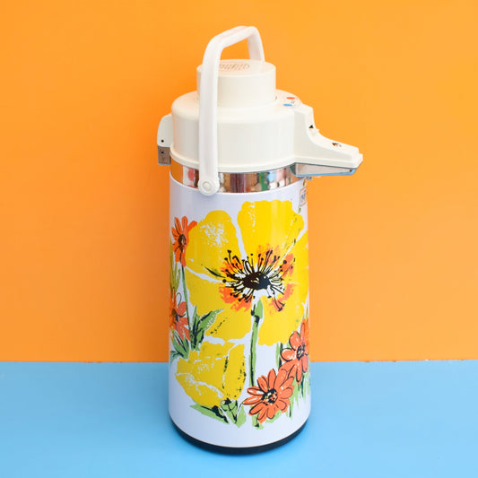 Vintage 1970s Air Pump Flask - Yellows by Pineapple Retro