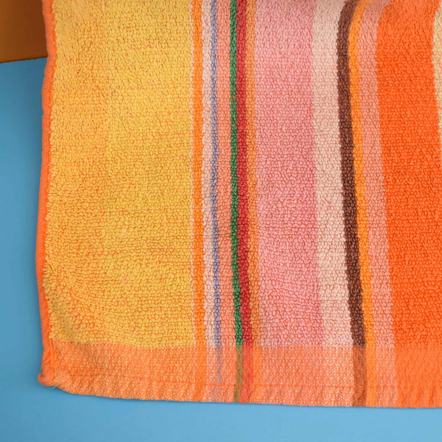Vintage 1960s Cotton Towel - Striped Pretty by Pineapple Retro
