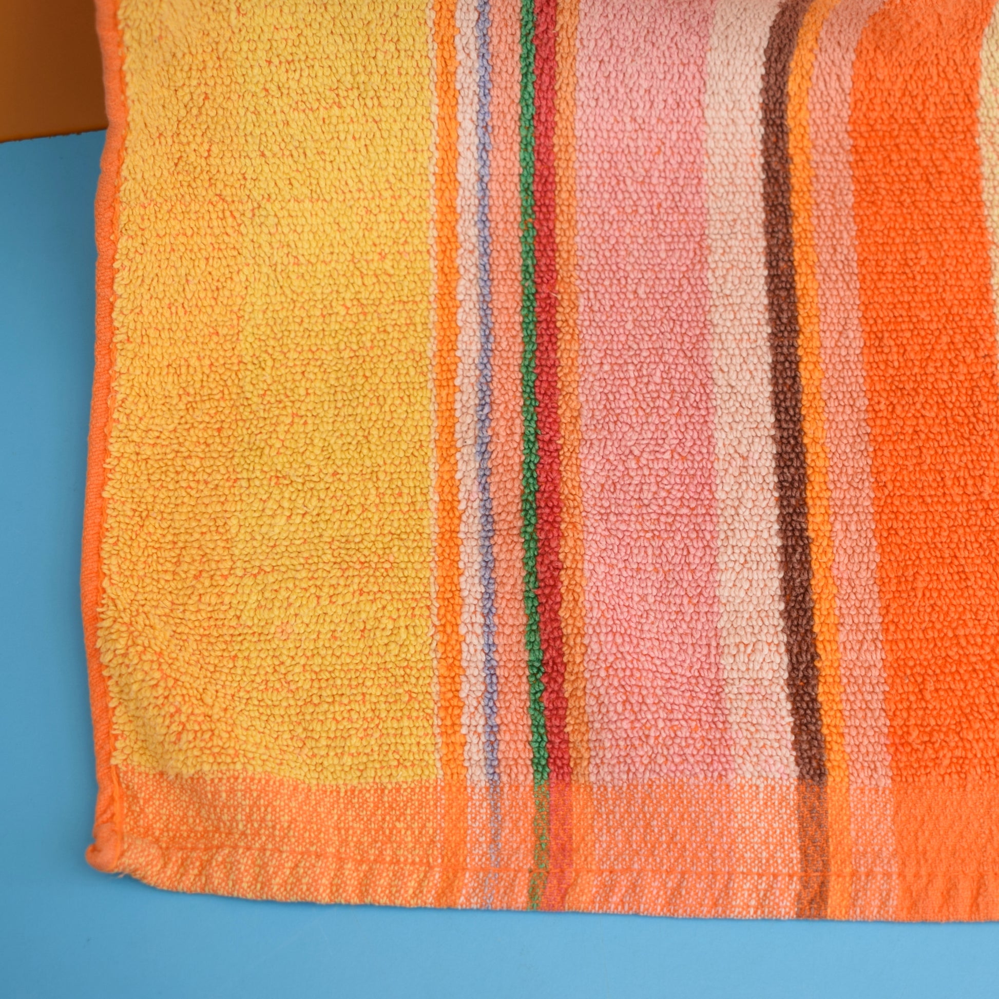 Vintage 1960s Cotton Towel - Striped Pretty by Pineapple Retro
