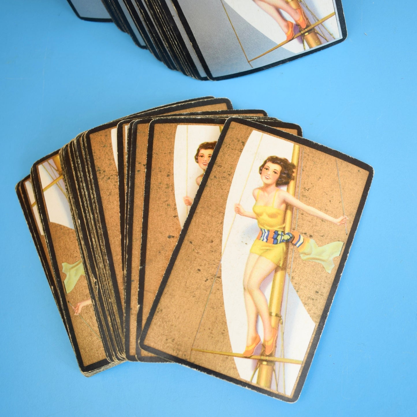 Vintage 1940s Playing Card Set - Pin Up Lady