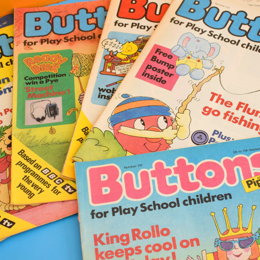 Vintage 1980s Buttons Magazines 87 by Pineapple Retro
