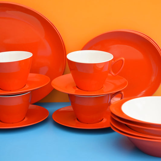 Vintage 1970s Vintage Melamine Plastic Set - Orange