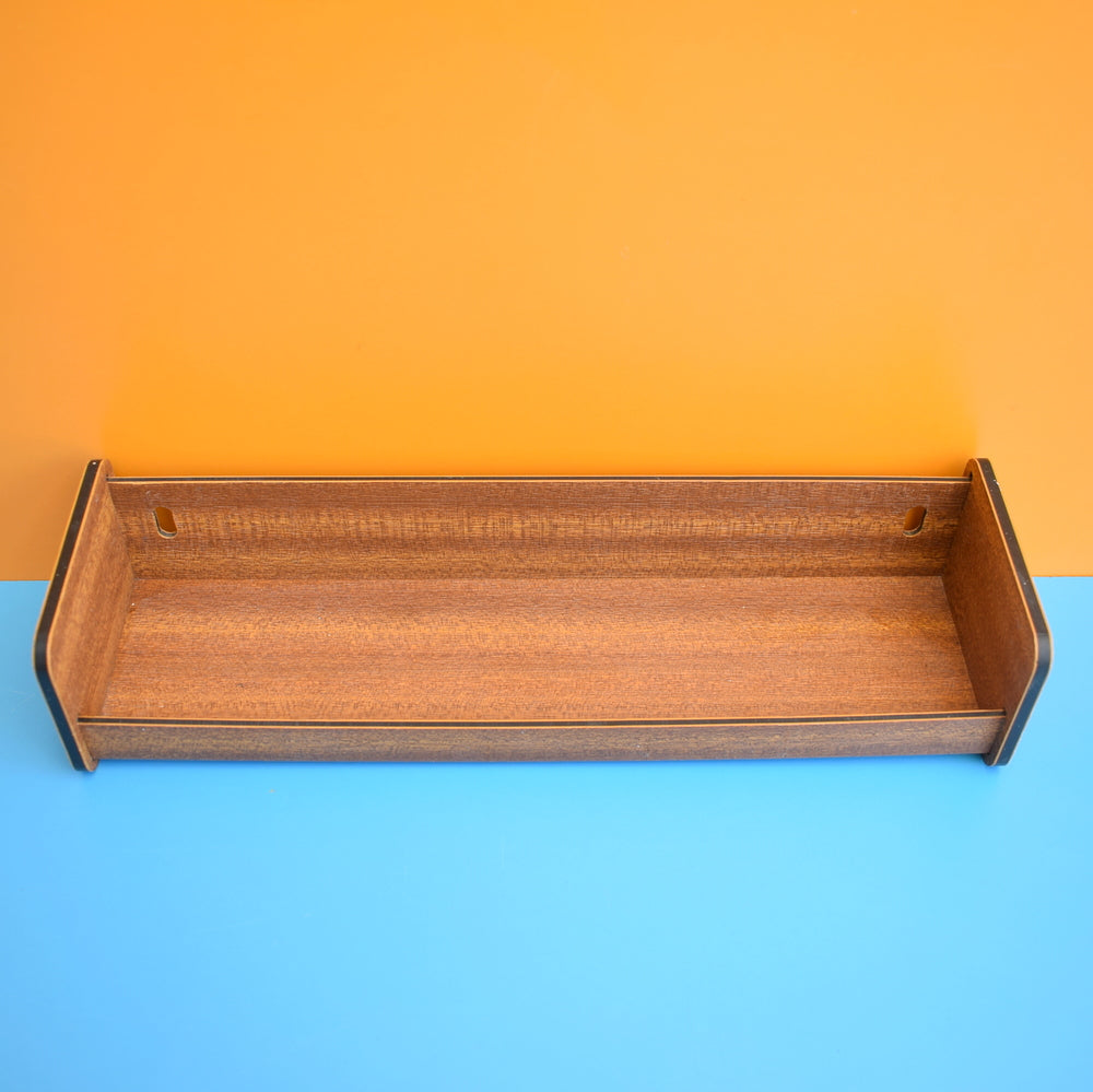 Vintage 1960s Plastic Display Shelf - Wood Effect - Brown