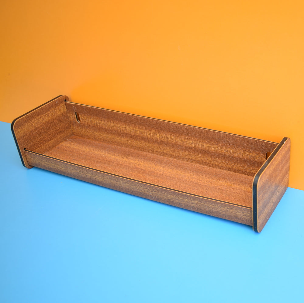 Vintage 1960s Plastic Display Shelf - Wood Effect - Brown
