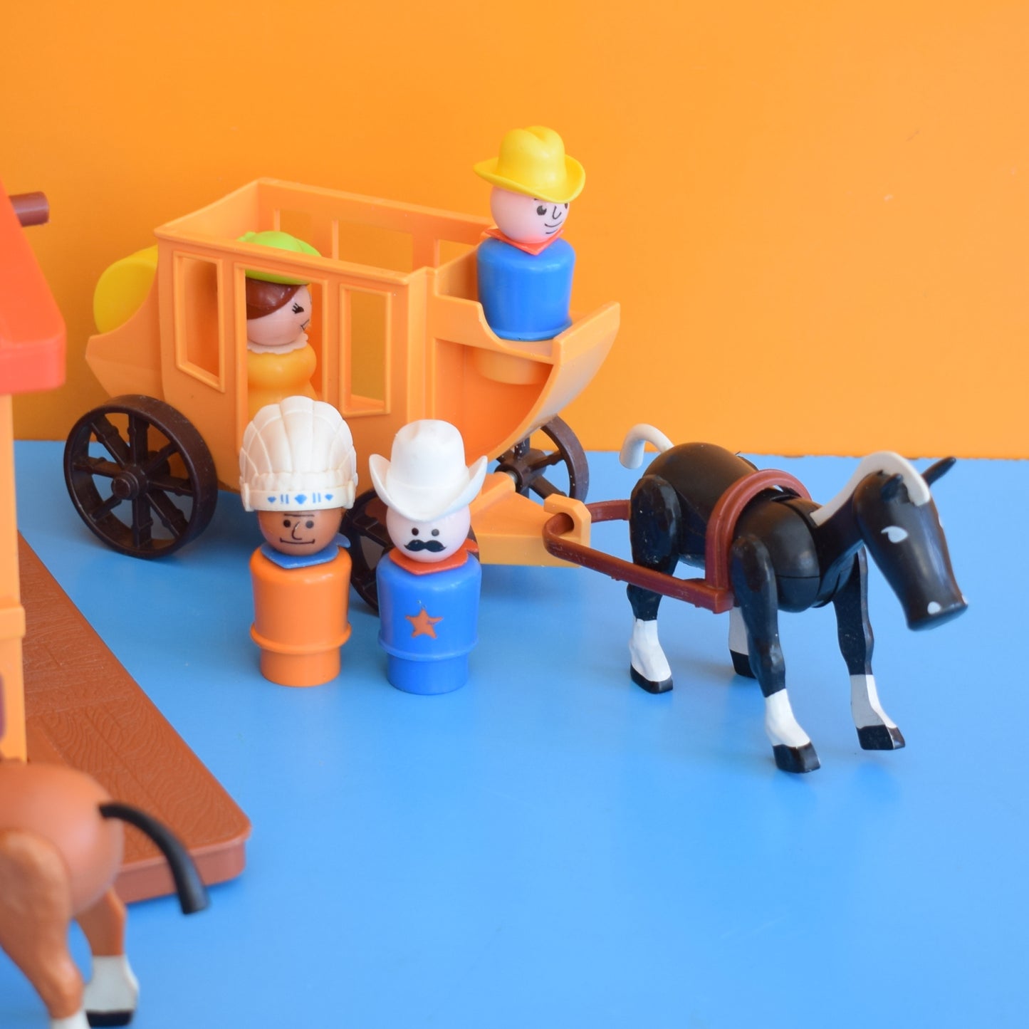 Vintage 1980s Fisher Price Western Town Set