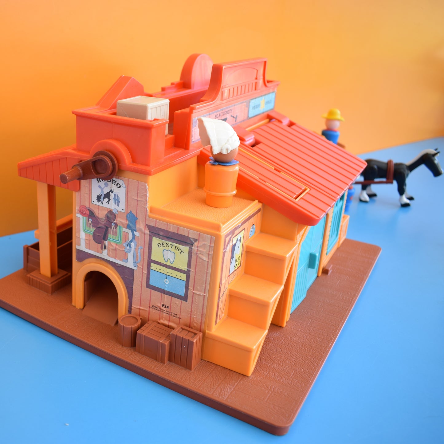 Vintage 1980s Fisher Price Western Town Set